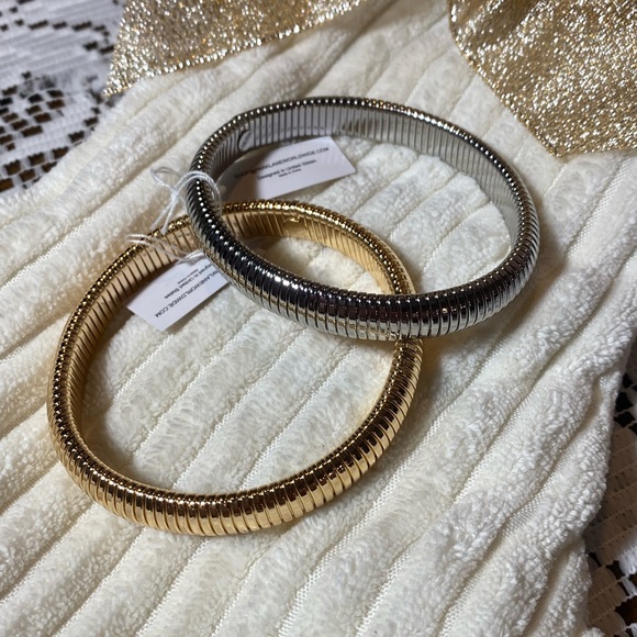 NWT SLEEK SNAKE DESIGN GOLD EMBRACEABLE BRACELET MIX MATCH 80’s LOOK - Picture 8 of 9